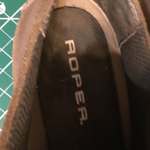 Roper lace up shoes excellent used condition size men's 7 brown leather upper - Picture 2 of 5